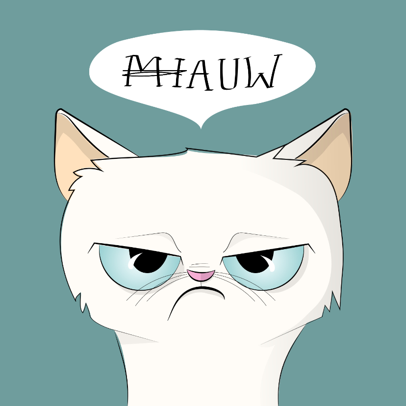 Beterschapskaarten - Beterschapskaart humoristische illustratie van kat met pijn