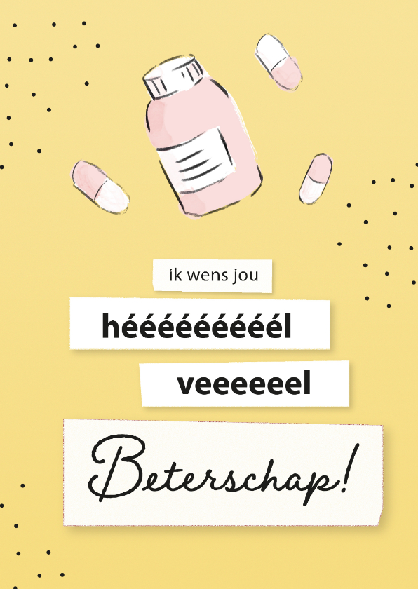 Beterschapskaarten - Beterschapskaart - Ik wens jou hééél veel beterschap