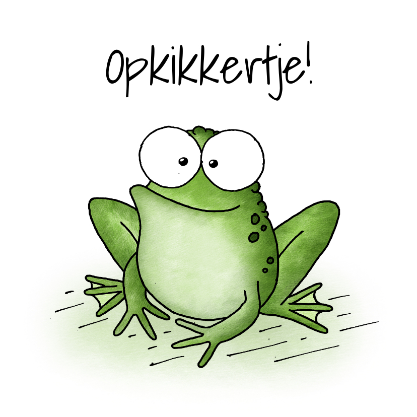 Beterschapskaarten - Beterschapskaart kikker - Opkikkertje!