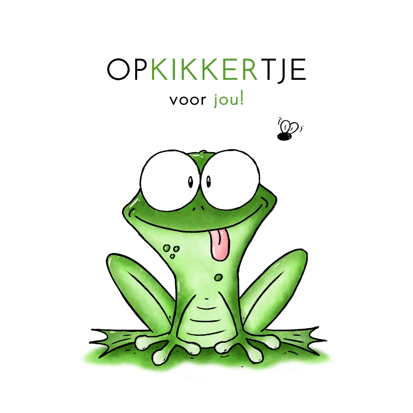 Beterschapskaart kleine kikker - Opkikkertje voor jou! - Beterschapskaarten Beterschapskaarten - Beterschapskaart kleine kikker - Opkikkertje voor jou!