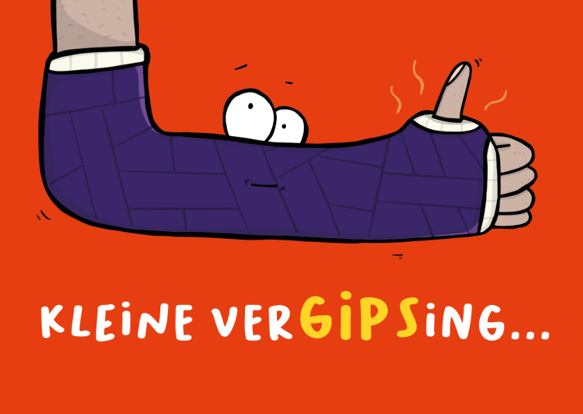 Beterschapskaart kleine vergipsing arm... - Beterschapskaarten Beterschapskaarten - Beterschapskaart kleine vergipsing arm...