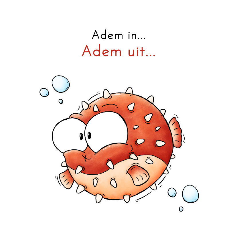 Beterschapskaart kogelvis - Adem in... adem uit - Beterschapskaarten Beterschapskaarten - Beterschapskaart kogelvis - Adem in... adem uit
