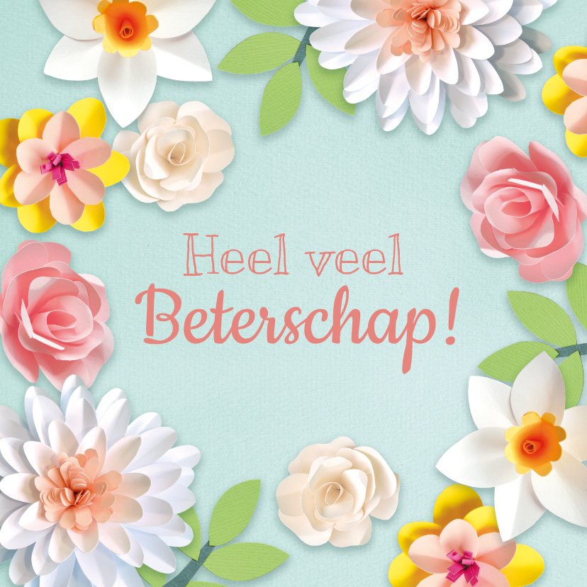 Beterschapskaarten - Beterschapskaart lentebloemen