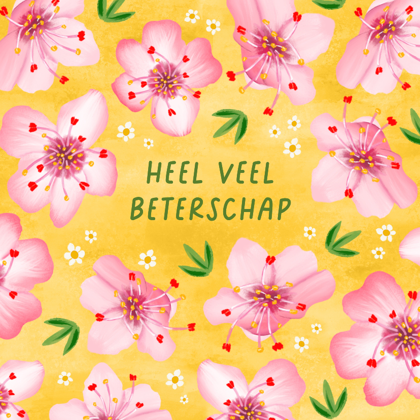 Beterschapskaarten - Beterschapskaart met bloesem