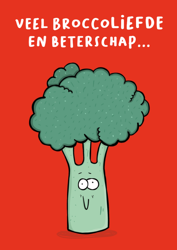 Beterschapskaart met Brocco-liefde en beterschap - Beterschapskaarten Beterschapskaarten - Beterschapskaart met Brocco-liefde en beterschap