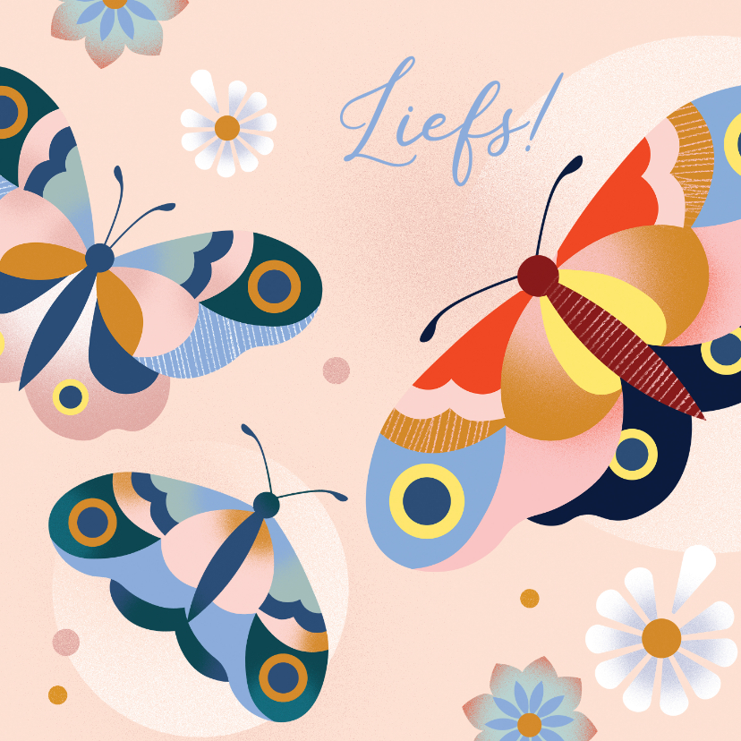 Beterschapskaarten - Beterschapskaart met deze vrolijke vlinderkaart