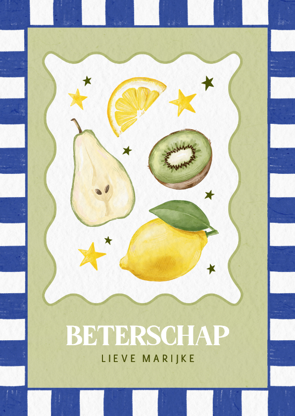 Beterschapskaart met fruit in Italiaanse stijl - Beterschapskaarten Beterschapskaarten - Beterschapskaart met fruit in Italiaanse stijl