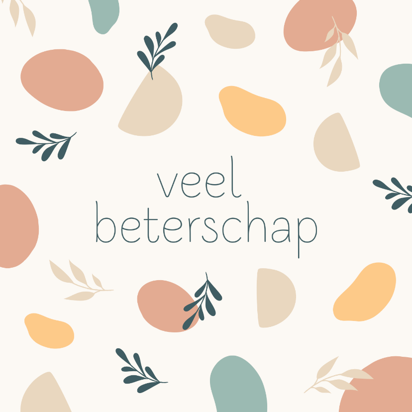 Beterschapskaart met kleurrijke abstracte elementen - Beterschapskaarten Beterschapskaarten - Beterschapskaart met kleurrijke abstracte elementen
