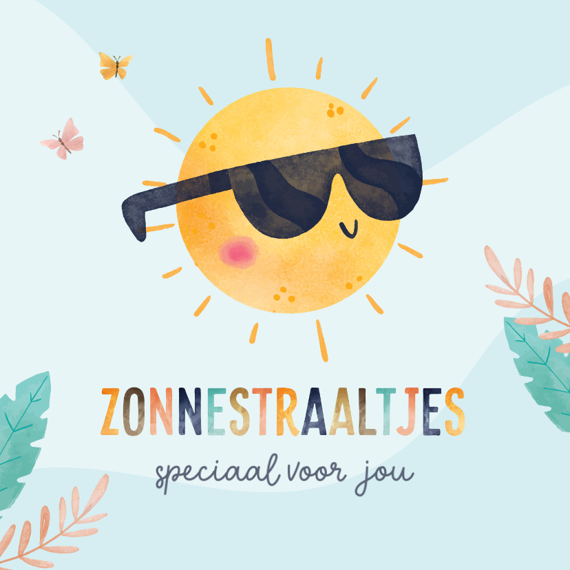 Beterschapskaart met schattig zonnetje - Beterschapskaarten Beterschapskaarten - Beterschapskaart met schattig zonnetje