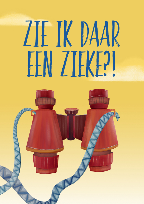 Beterschapskaart met verrekijker - Beterschapskaarten Beterschapskaarten - Beterschapskaart met verrekijker