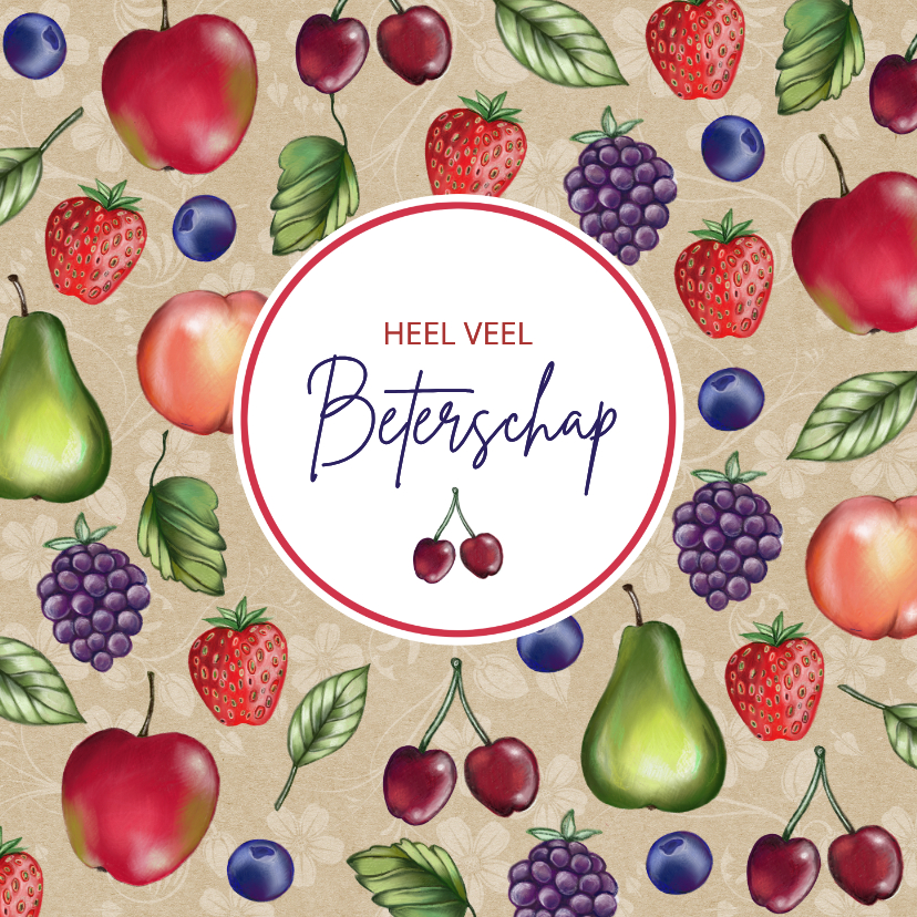Beterschapskaarten - Beterschapskaart veel fruit