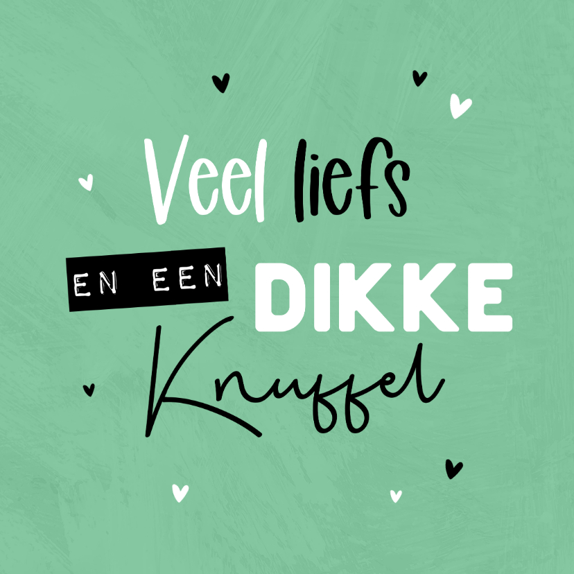 Beterschapskaart veel liefs dikke knuffel groen hartjes - Beterschapskaarten Beterschapskaarten - Beterschapskaart veel liefs dikke knuffel groen hartjes