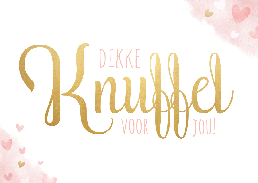 Dikke knuffel beterschapskaart roze met hartjes - Beterschapskaarten Beterschapskaarten - Dikke knuffel beterschapskaart roze met hartjes