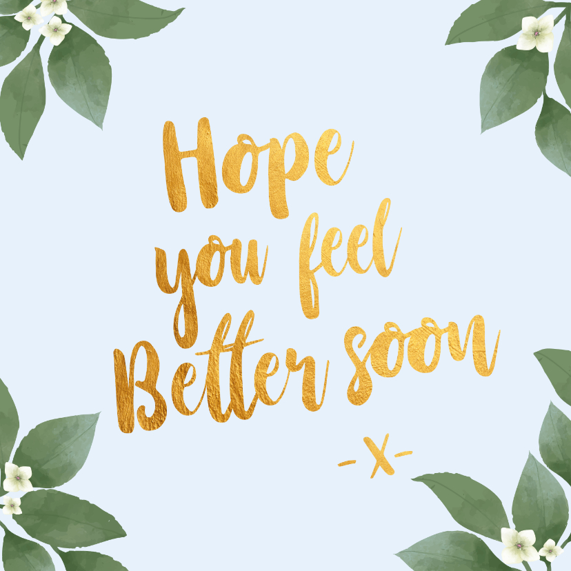 Beterschapskaarten - Hope you feel better soon - botanische beterschapskaart