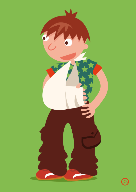 Jongen met een gebroken arm - Beterschapskaarten Beterschapskaarten - Jongen met een gebroken arm