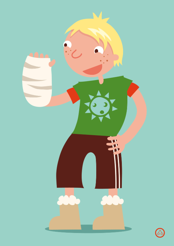 Jongen met gebroken arm - Beterschapskaarten Beterschapskaarten - Jongen met gebroken arm