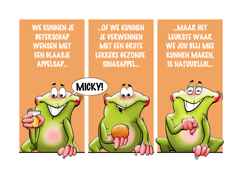 Kaart met 3 opkikkertje oranje vensters voor de zieke - Beterschapskaarten Beterschapskaarten - Kaart met 3 opkikkertje oranje vensters voor de zieke