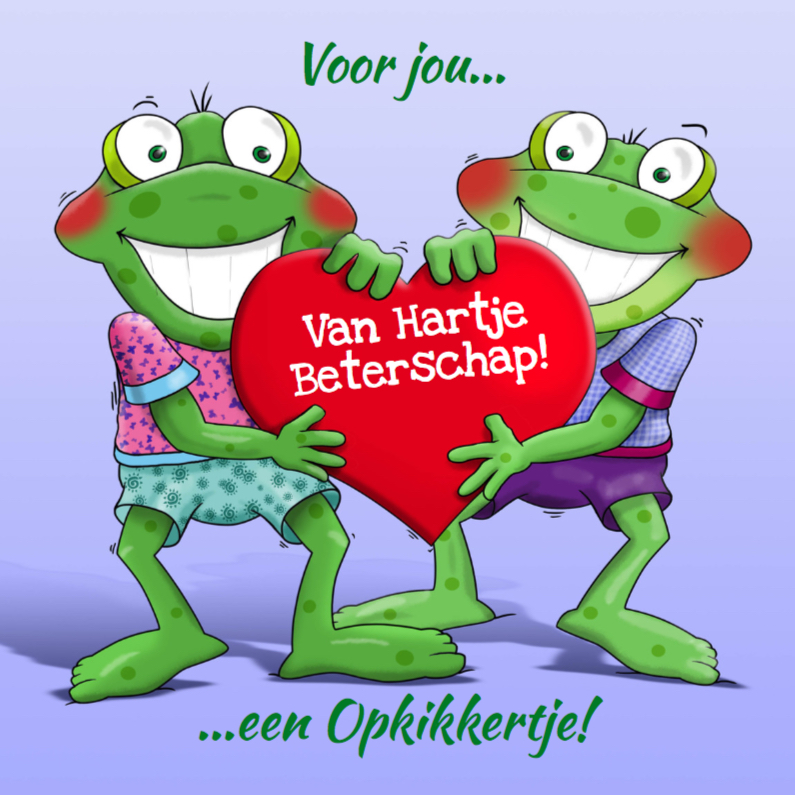 Leuk opkikkertje met hart en bloemen - Beterschapskaarten Beterschapskaarten - Leuk opkikkertje met hart en bloemen