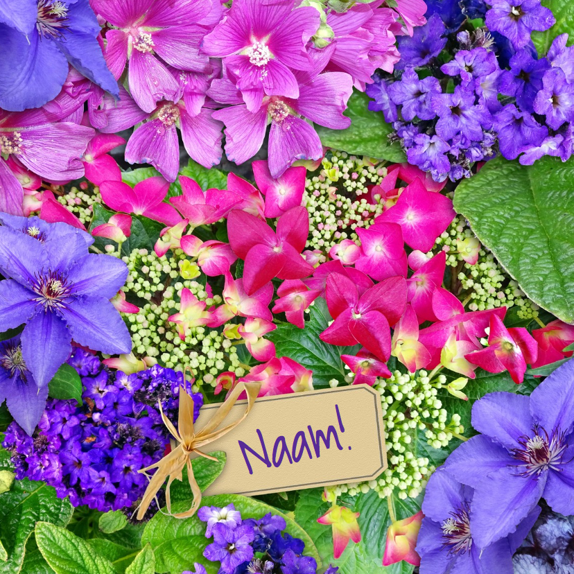 Leuke beterschapskaart bloemen met Hortensia's - Beterschapskaarten Beterschapskaarten - Leuke beterschapskaart bloemen met Hortensia's