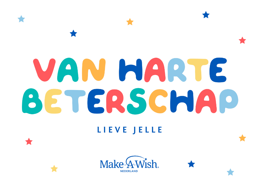 Beterschapskaarten - Make-A-Wish van harte beterschapskaart