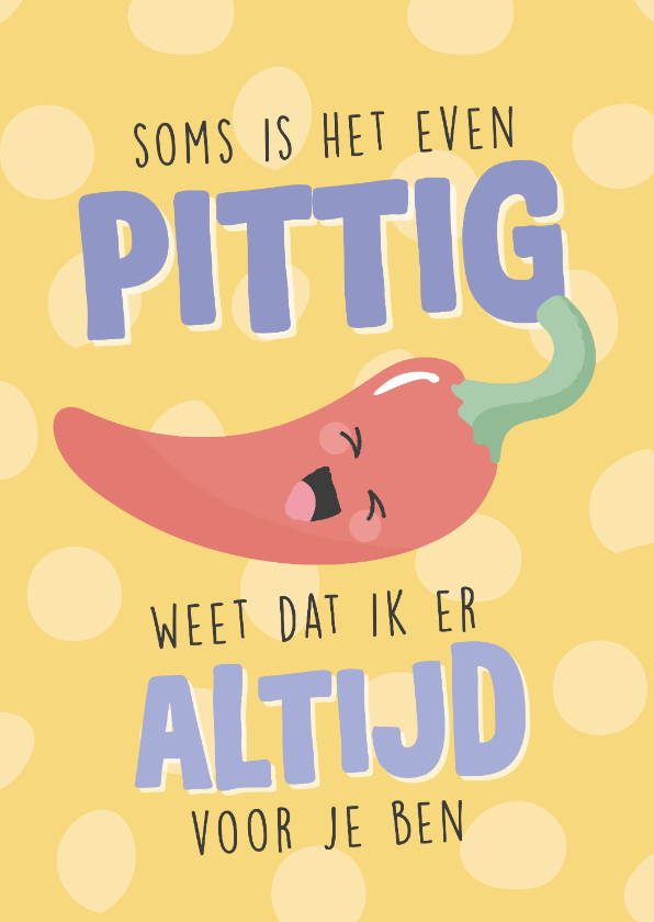 Beterschapskaarten - Opbeurend beterschapskaartje illustratie van een peper