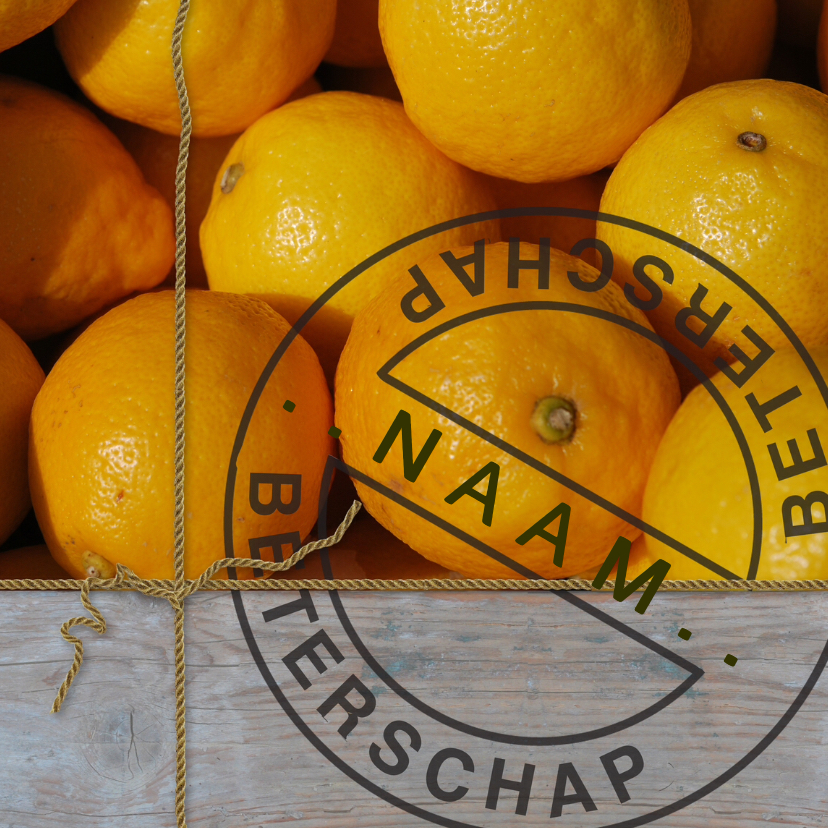 Sloophout sinaasappels touwtje stempel - Beterschapskaarten Beterschapskaarten - Sloophout sinaasappels touwtje stempel