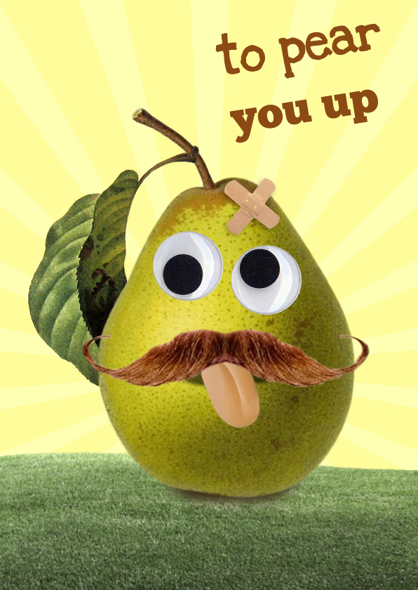 To pear you up - pleister - Beterschapskaarten Beterschapskaarten - To pear you up - pleister