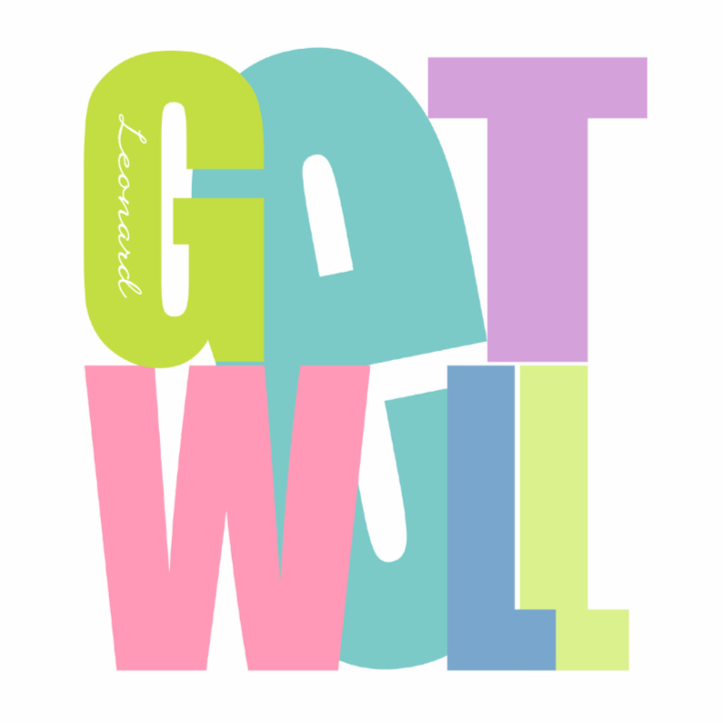 Woorden Get Well - BK - Beterschapskaarten Beterschapskaarten - Woorden Get Well - BK