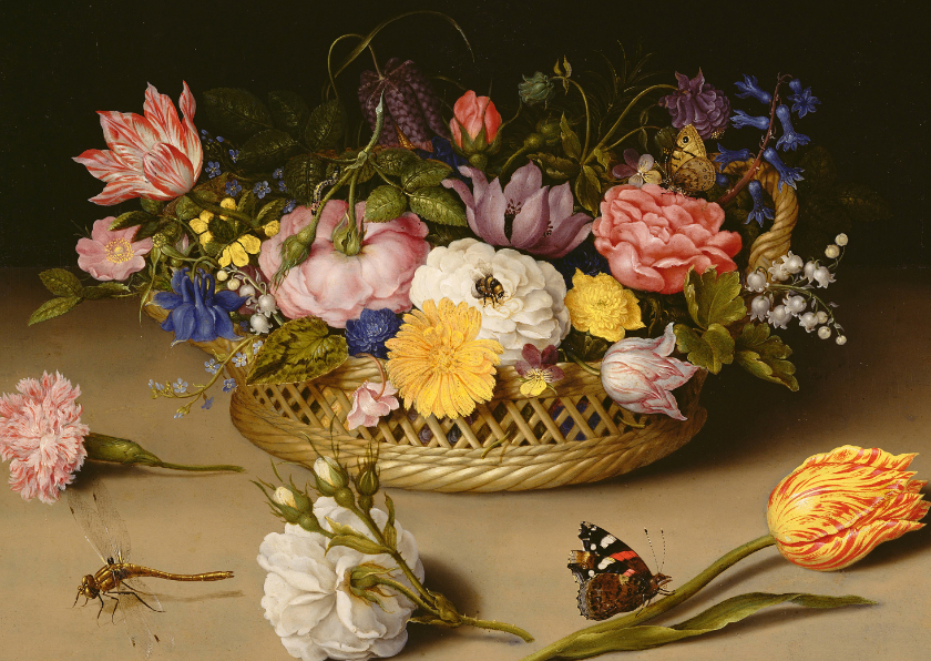 Bloemenkaarten - Ambrosius Bosschaert. Stilleven met bloemen