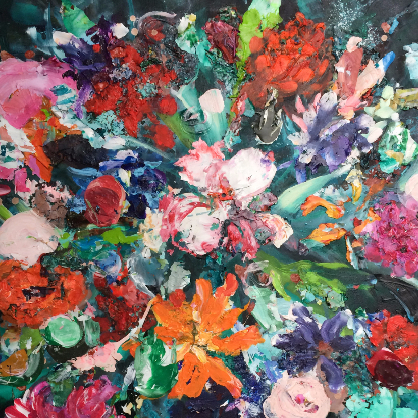 Bloemenkaarten - Bloemen bont boeket