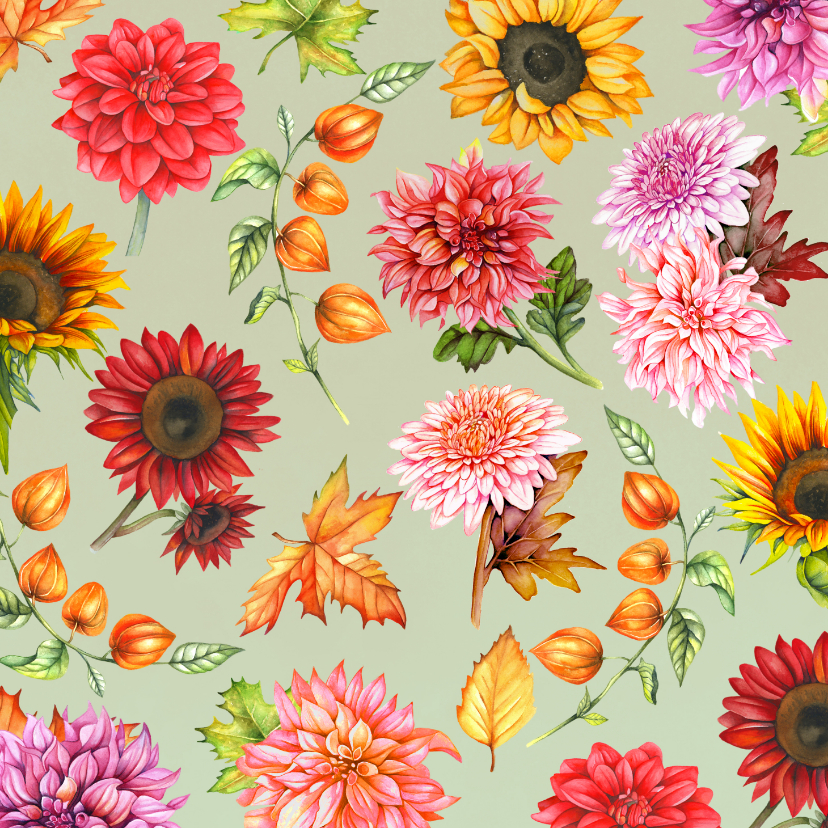 Bloemenkaarten - Bloemen in de herfst 