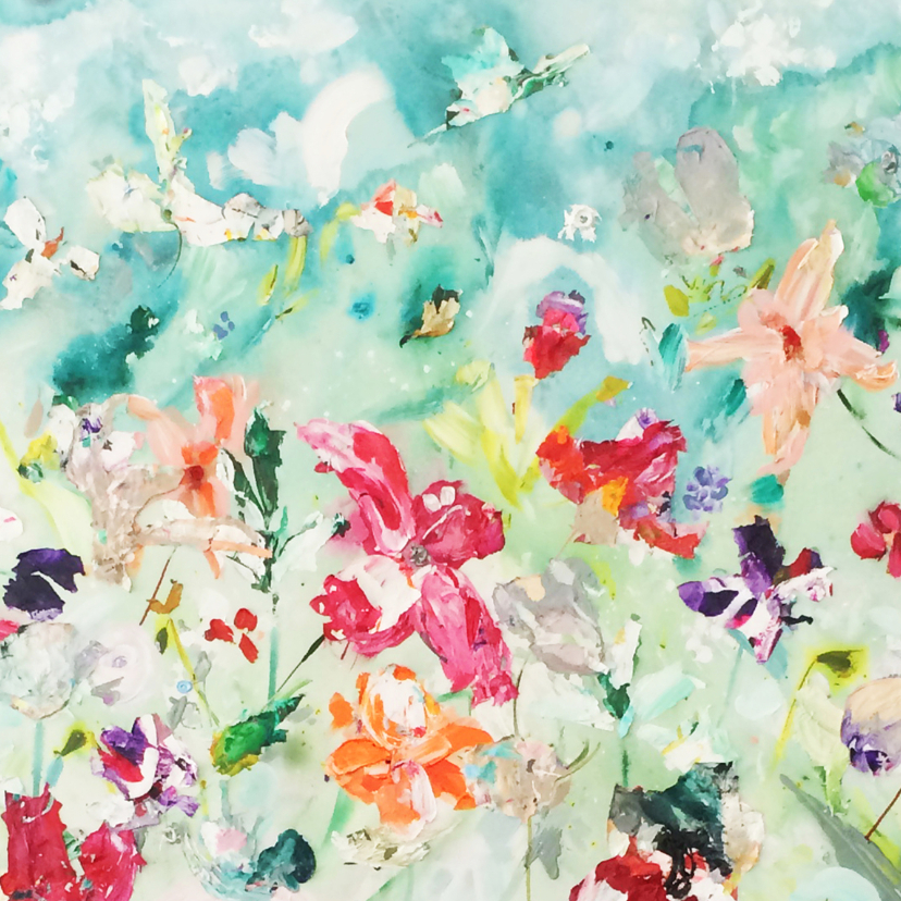 Bloemen kaart schilderij - Bloemenkaarten Bloemenkaarten - Bloemen kaart schilderij