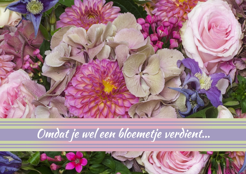 Bloemen roze luxe najaarsboeket - Bloemenkaarten Bloemenkaarten - Bloemen roze luxe najaarsboeket
