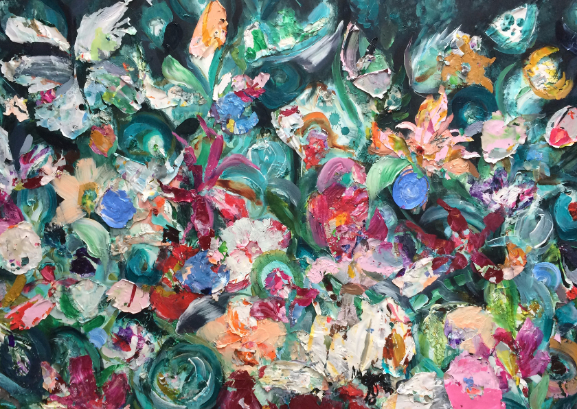Bloemen schilderij kunst print - Bloemenkaarten Bloemenkaarten - Bloemen schilderij kunst print