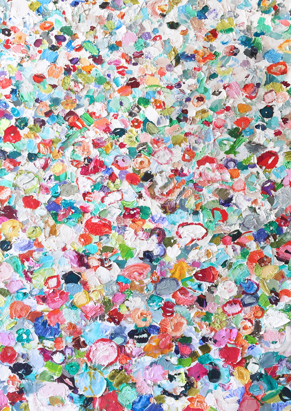 Bloemen schilderij vrolijk - Bloemenkaarten Bloemenkaarten - Bloemen schilderij vrolijk