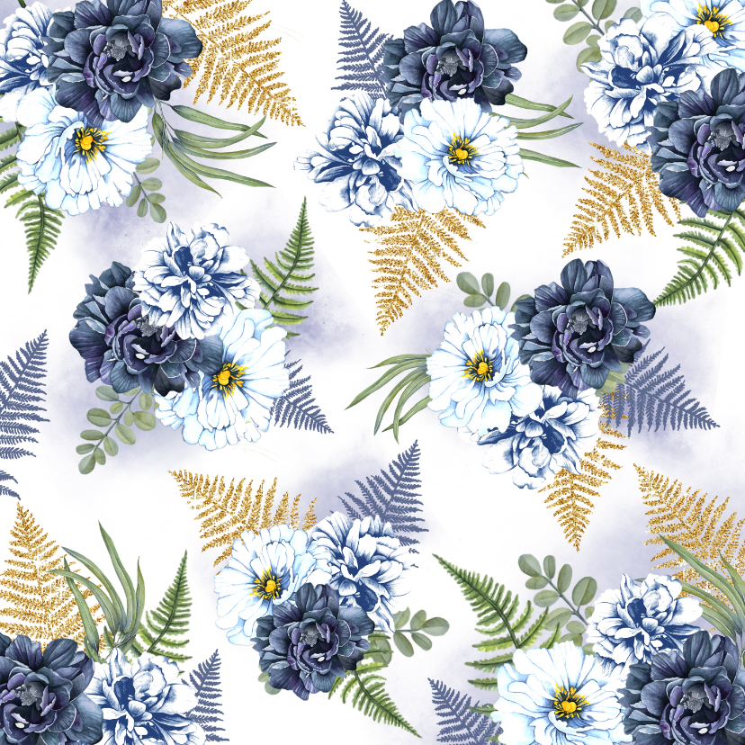 Bloemenkaart blauwe rozen - Bloemenkaarten Bloemenkaarten - Bloemenkaart blauwe rozen