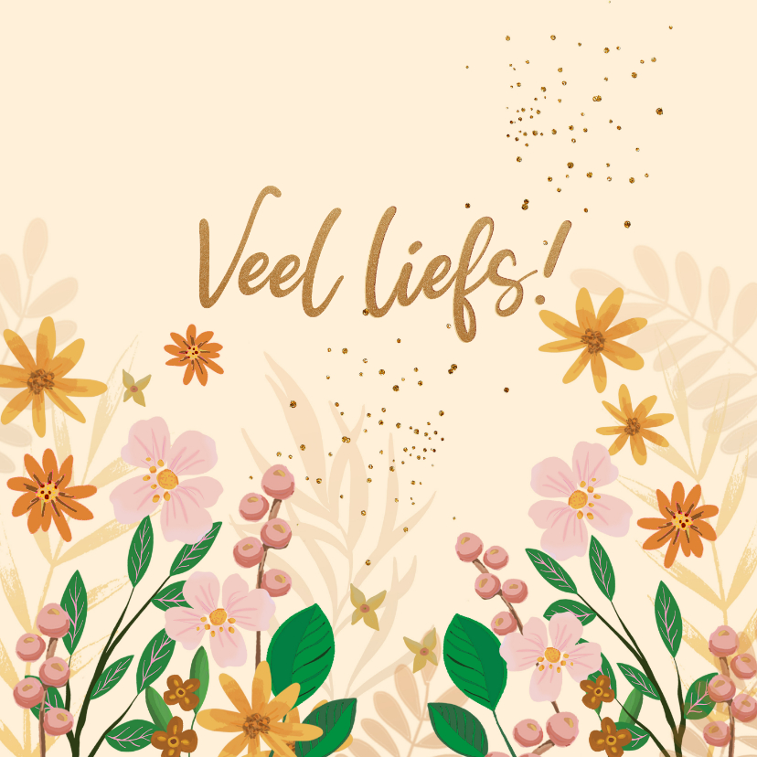 Bloemenkaarten - Bloemenkaart hippe kleuren 
