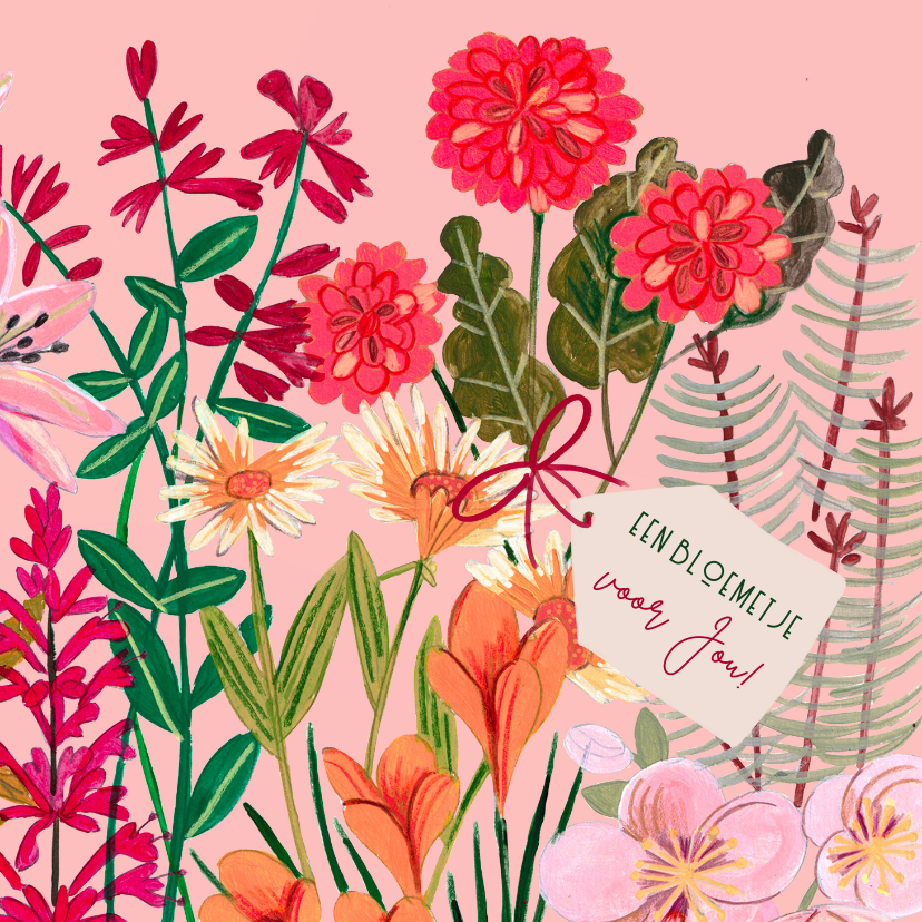 Bloemenkaarten - Bloemenkaart met een winters boeket