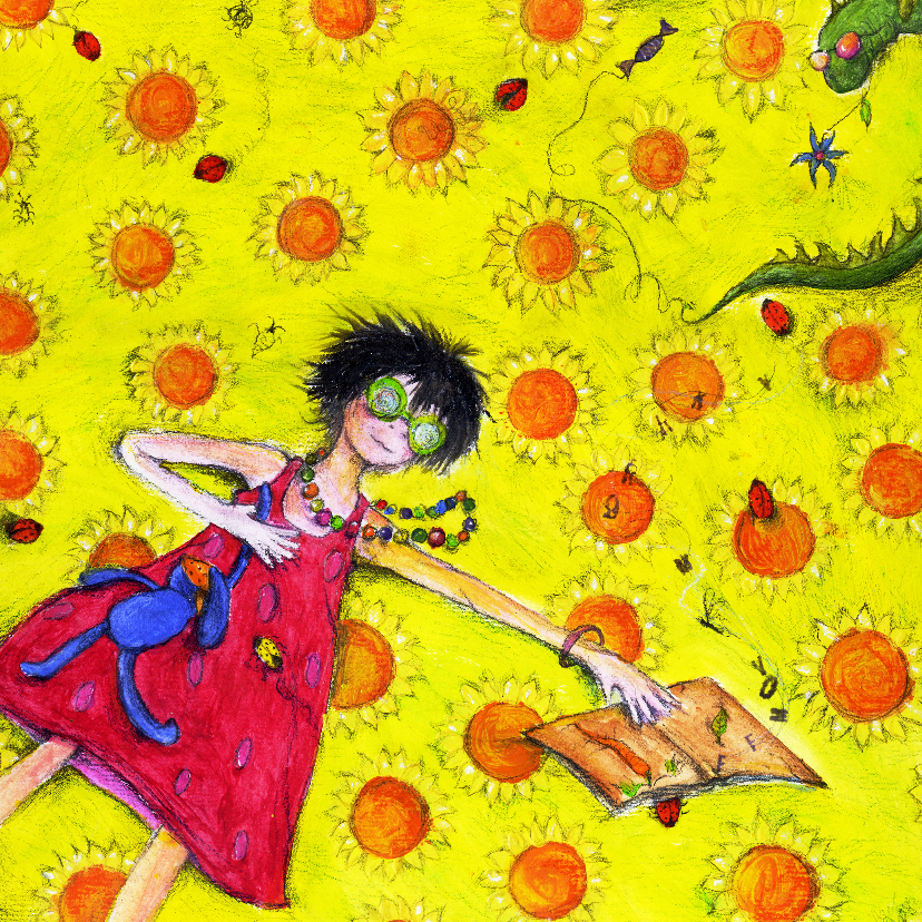 Bloemenkaart met zonnige groeten - Bloemenkaarten Bloemenkaarten - Bloemenkaart met zonnige groeten