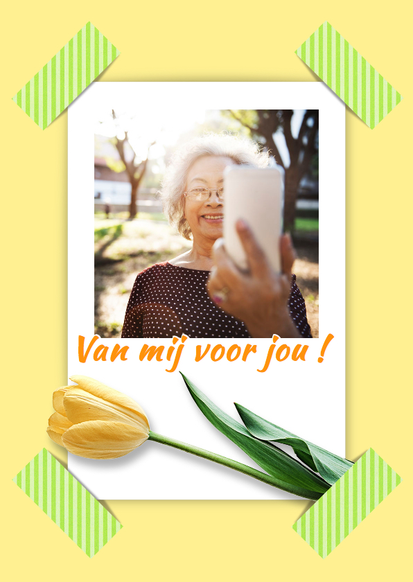 Bloemenkaart selfie tulp RB1 - Bloemenkaarten Bloemenkaarten - Bloemenkaart selfie tulp RB1