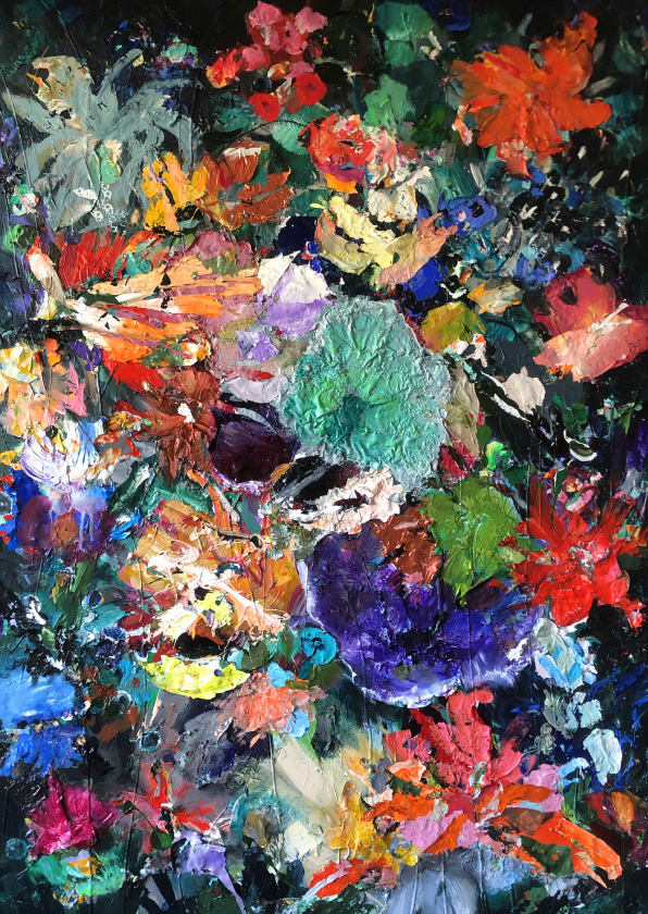 Bloemenschilderij Martine de Ruiter iets fraais - Bloemenkaarten Bloemenkaarten - Bloemenschilderij Martine de Ruiter iets fraais