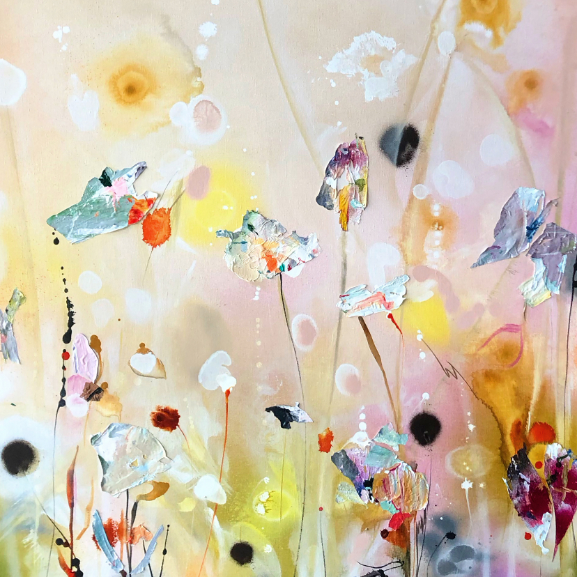 Bloemenkaarten - Bloemenschilderij 'Sunlight' van Martine de Ruiter