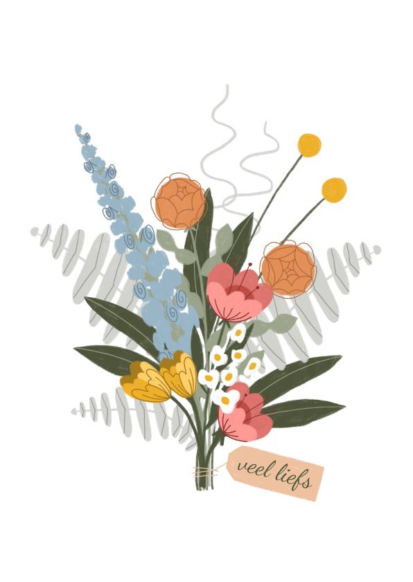 Bloemenkaarten - Boeket bloemen