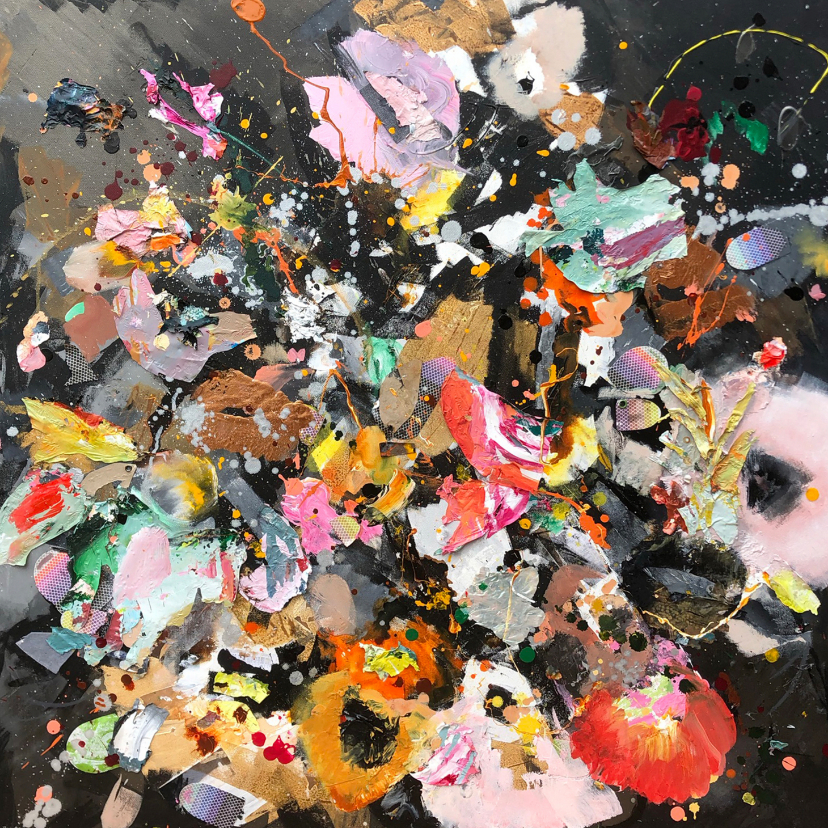 Boeket schilderij kunstkaart Martine de Ruiter - Bloemenkaarten Bloemenkaarten - Boeket schilderij kunstkaart Martine de Ruiter