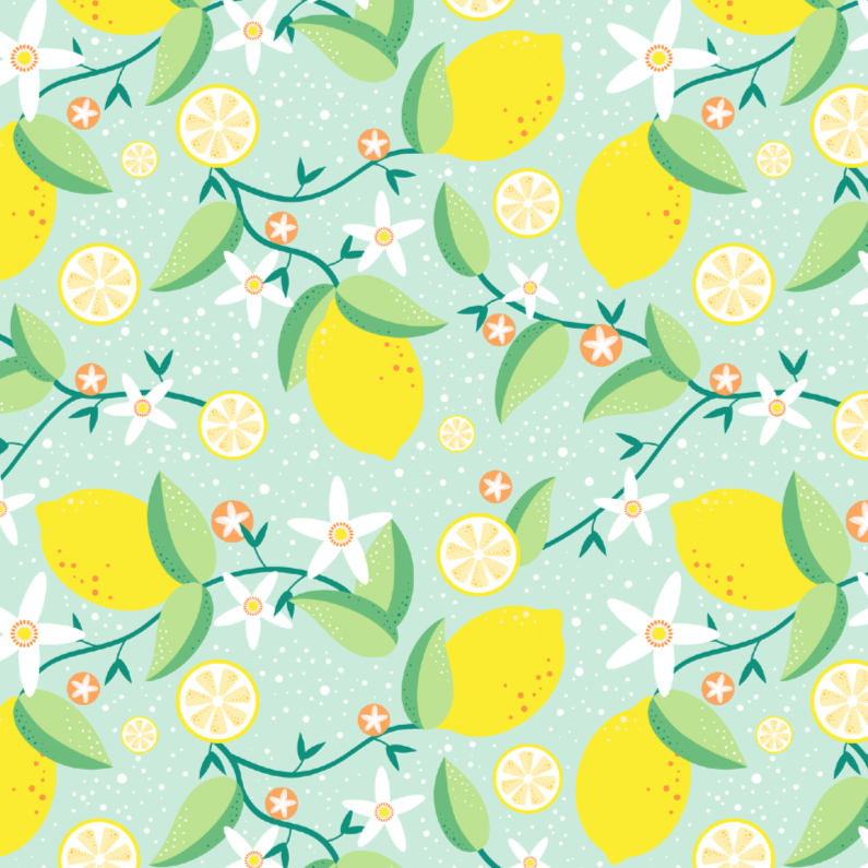 Citrusboom op groen - Bloemenkaarten Bloemenkaarten - Citrusboom op groen