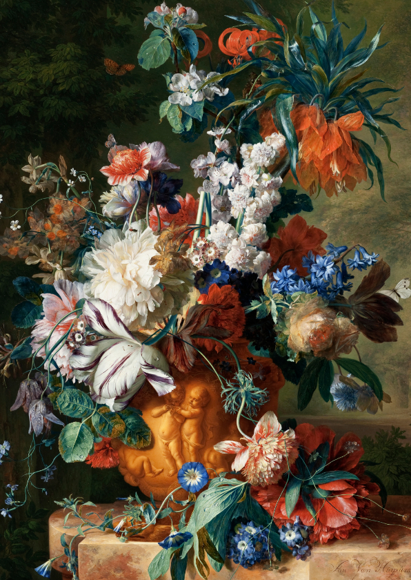 Bloemenkaarten - Jan van Huysum. Boeket met bloemen