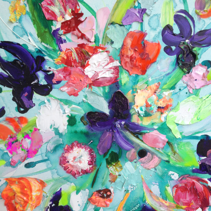 Print van boeket schilderij - Bloemenkaarten Bloemenkaarten - Print van boeket schilderij