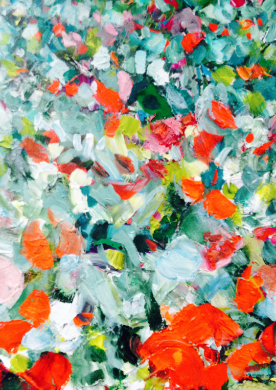 Schilderij print vrolijk veld rh - Bloemenkaarten Bloemenkaarten - Schilderij print vrolijk veld rh
