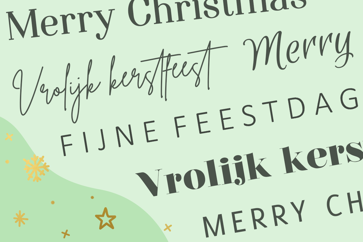 Kerst lettertypes kerstkaart