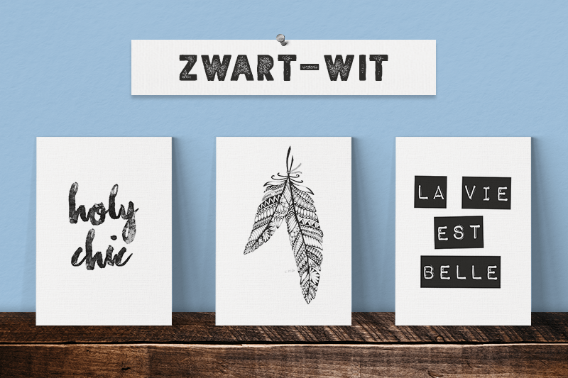 Woonkaarten met zwart-wit